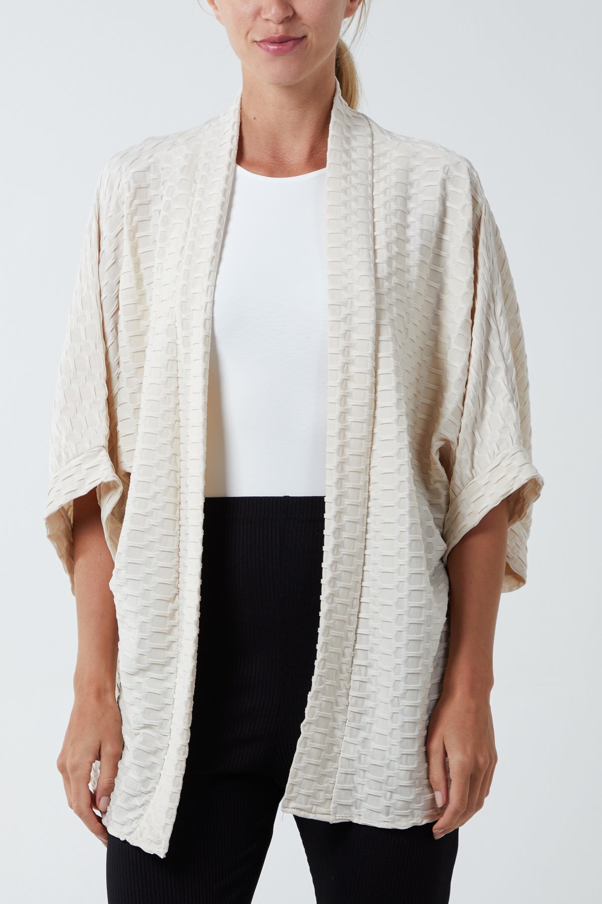 Waffle Texture Jersey Kimono Jacket JK1 WearAll