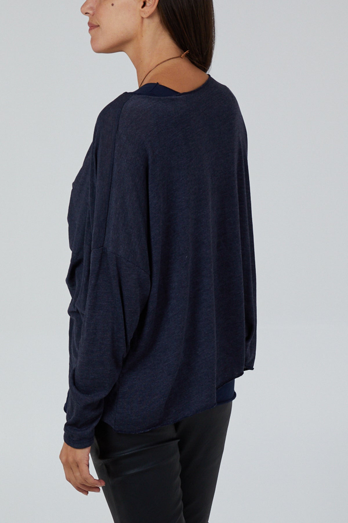 Twist Front 2 in 1 Necklace Long Sleeve Top TOPMF2 WearAll