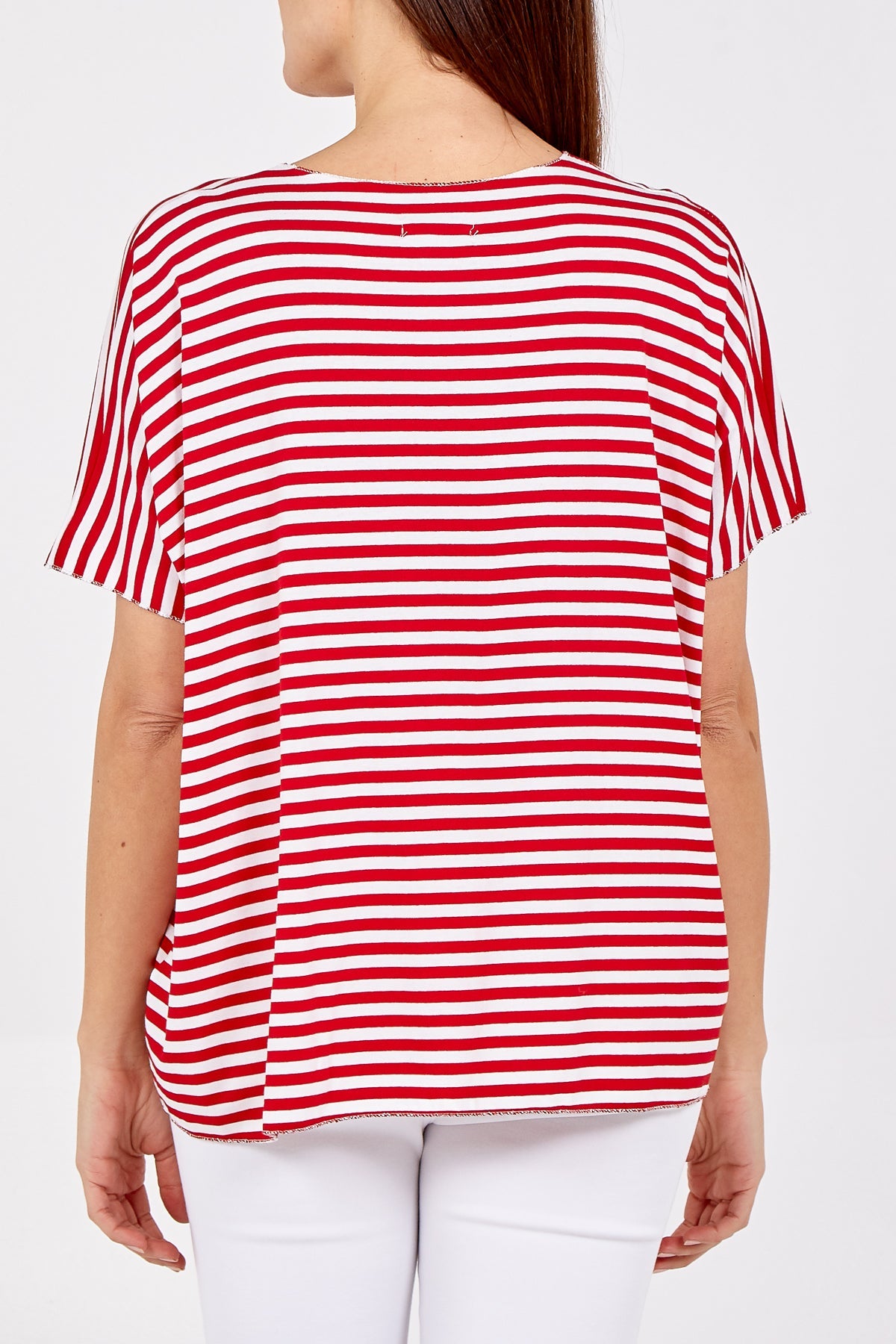 V-Neck Stripe T-Shirt TOPMF2 WearAll