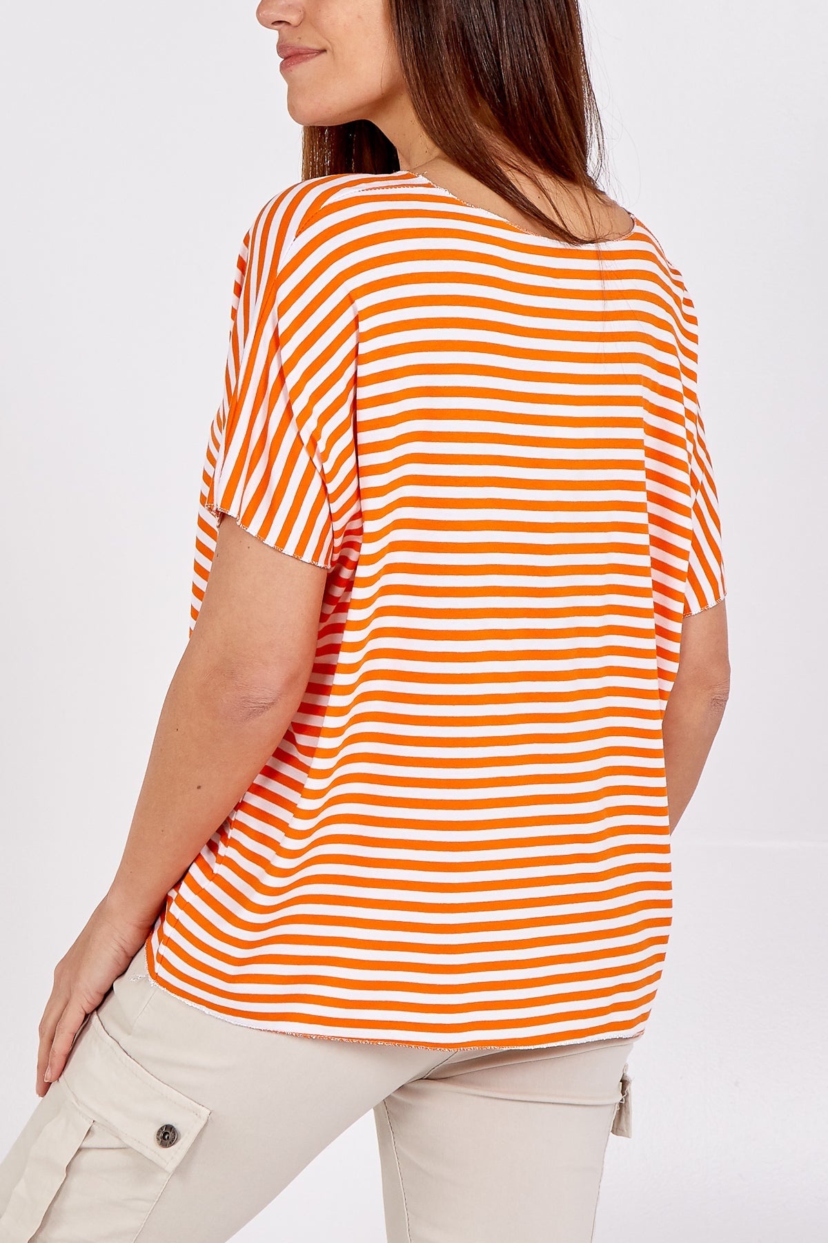 V-Neck Stripe T-Shirt TOPMF2 WearAll