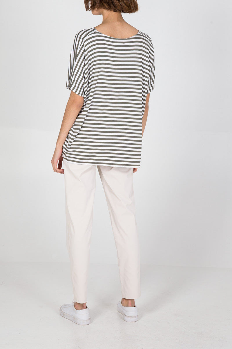V-Neck Stripe T-Shirt TOPMF2 WearAll