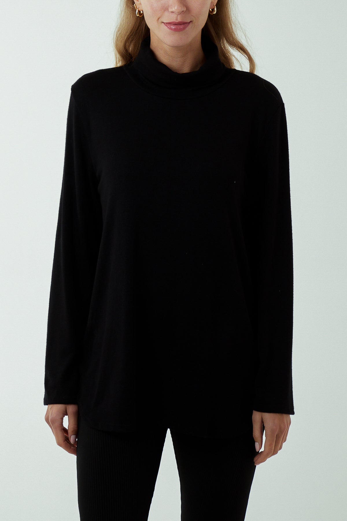 Roll Neck Fine Knit Jumper JMF1 WearAll Navy One Size