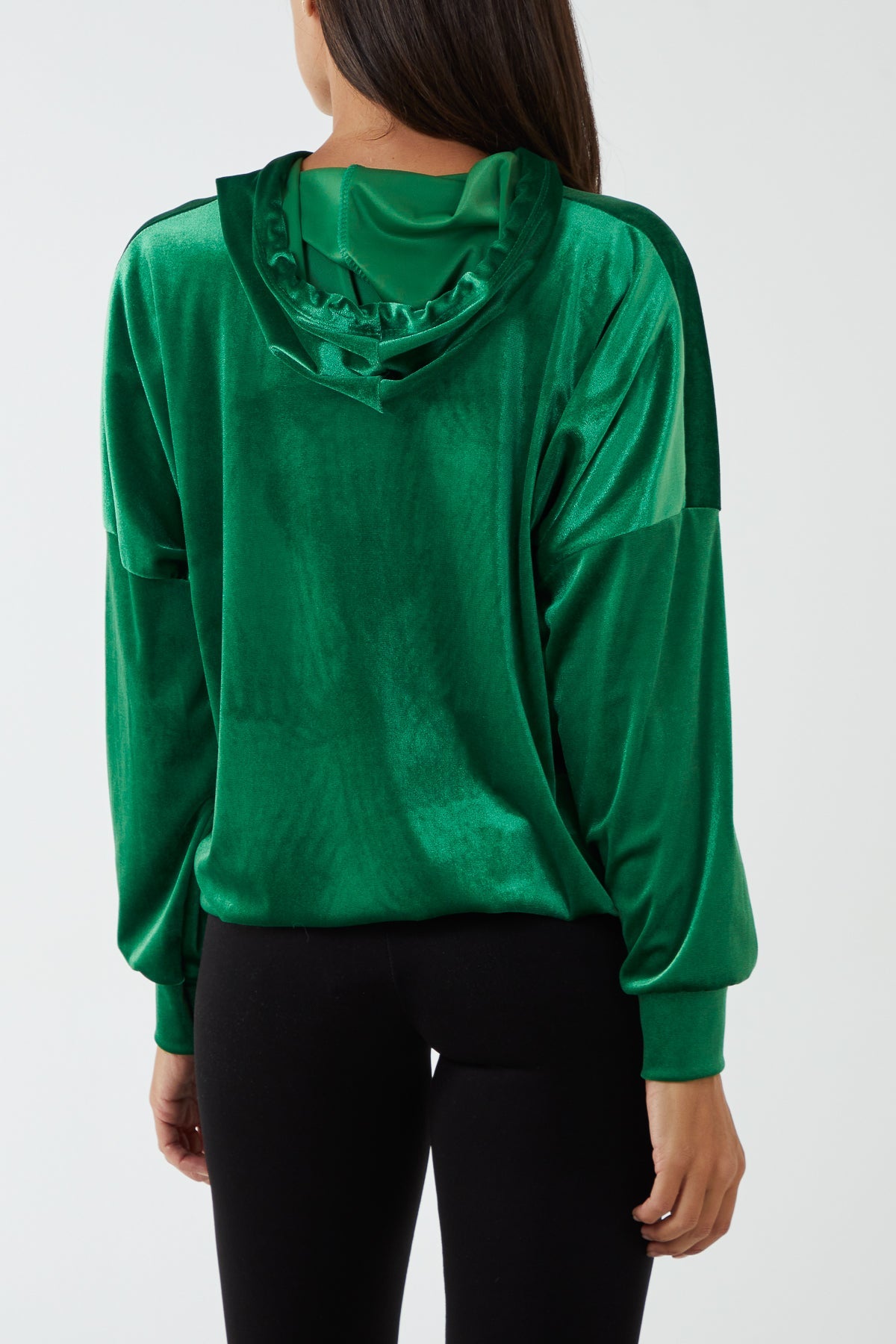 Velour Glitter Drawstring Hoodie JMF1 WearAll