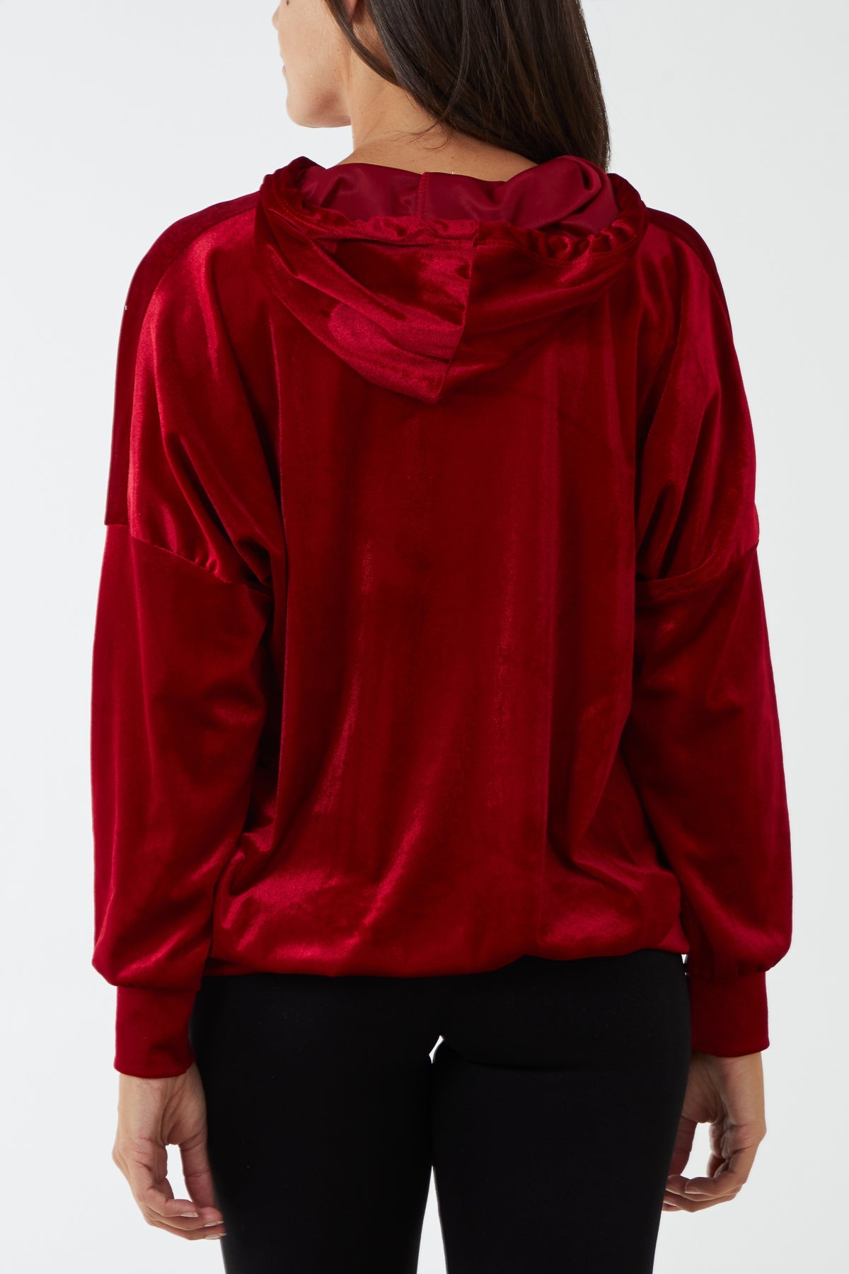 Velour Glitter Drawstring Hoodie JMF1 WearAll