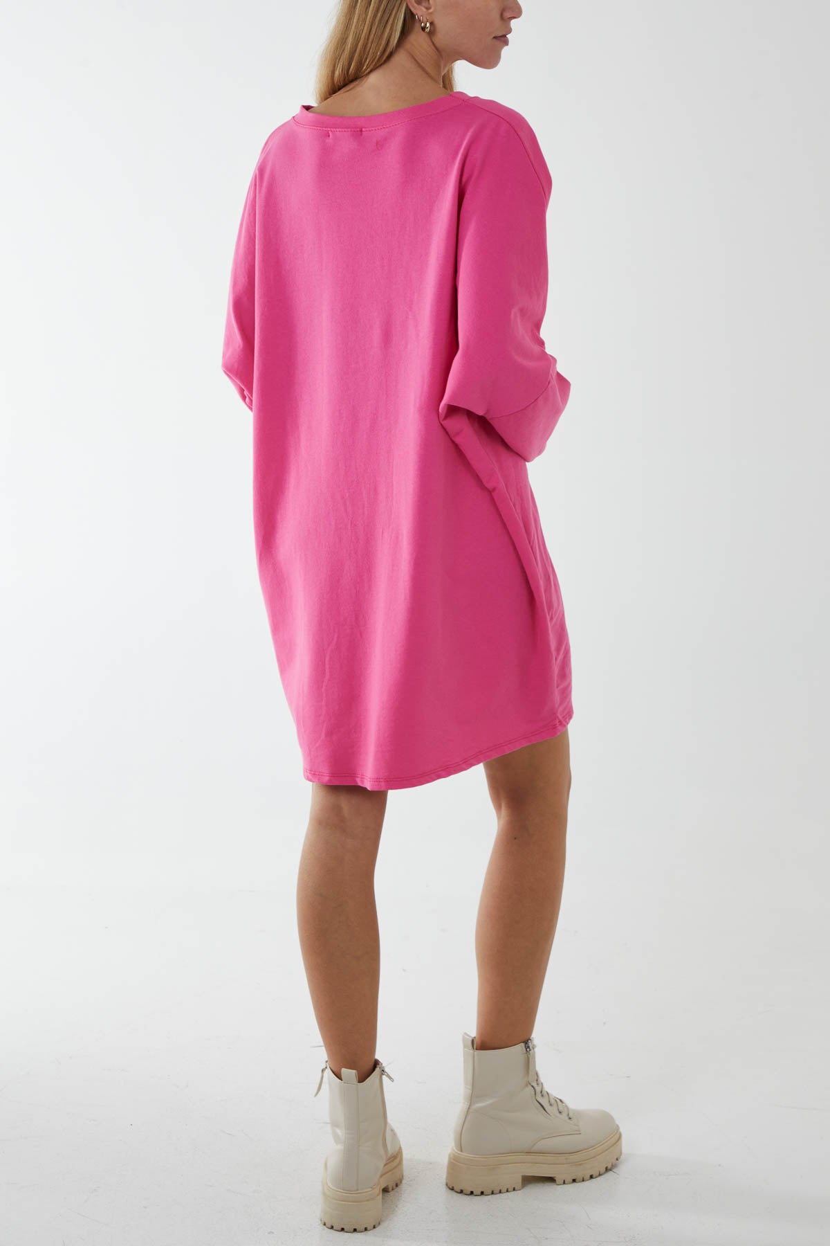 Oversized Sweat Shirt Mini Dress DMF2 WearAll