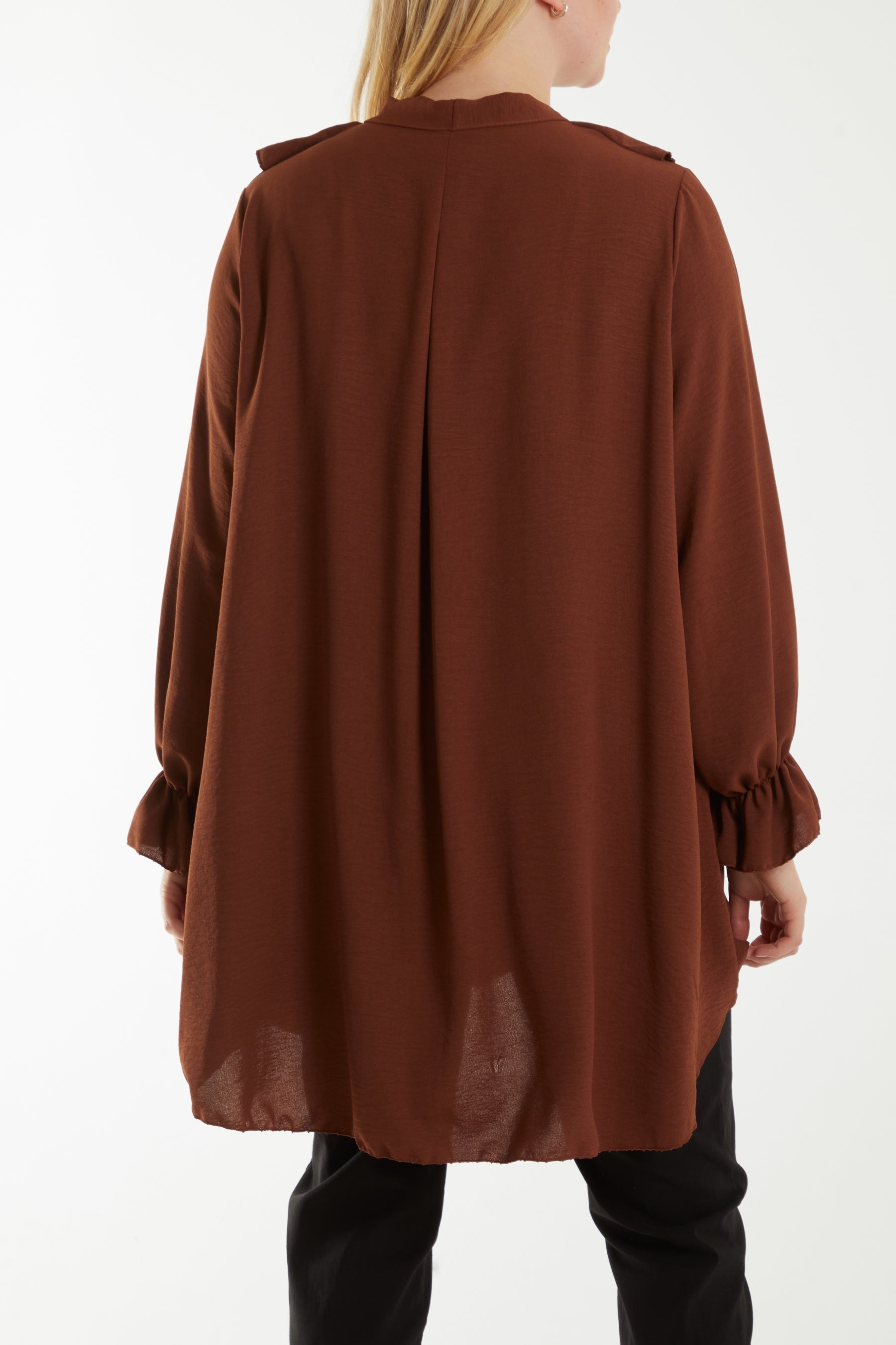 Flounce Poly Crepe Oversized Shirt TOPMF2 WearAll