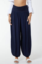 Harem Jersey Waistband Trousers TRS1 WearAll Navy One Size