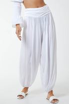 Harem Jersey Waistband Trousers TRS1 WearAll White One Size