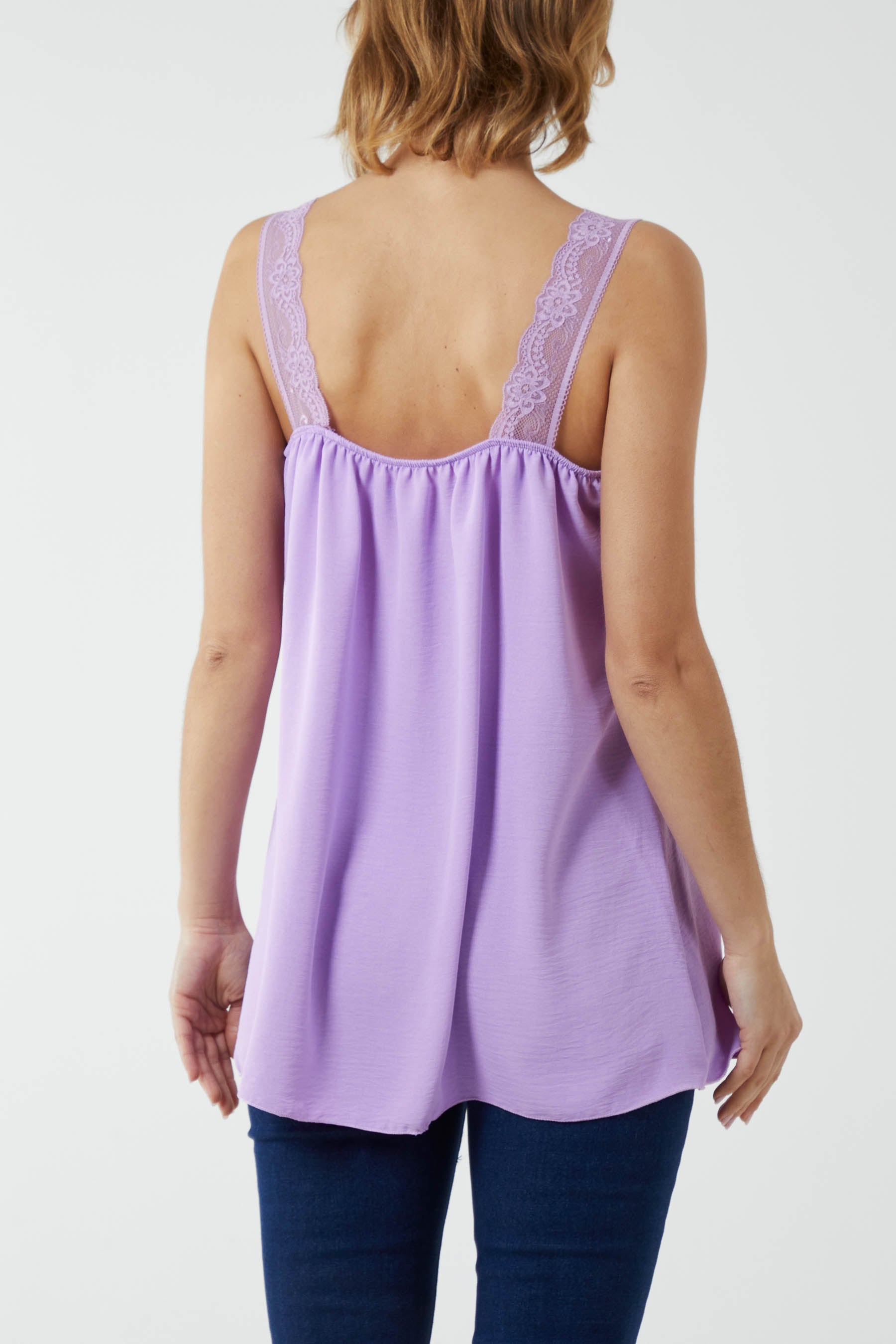 Lace Cami V Neck Top Tops WearAll