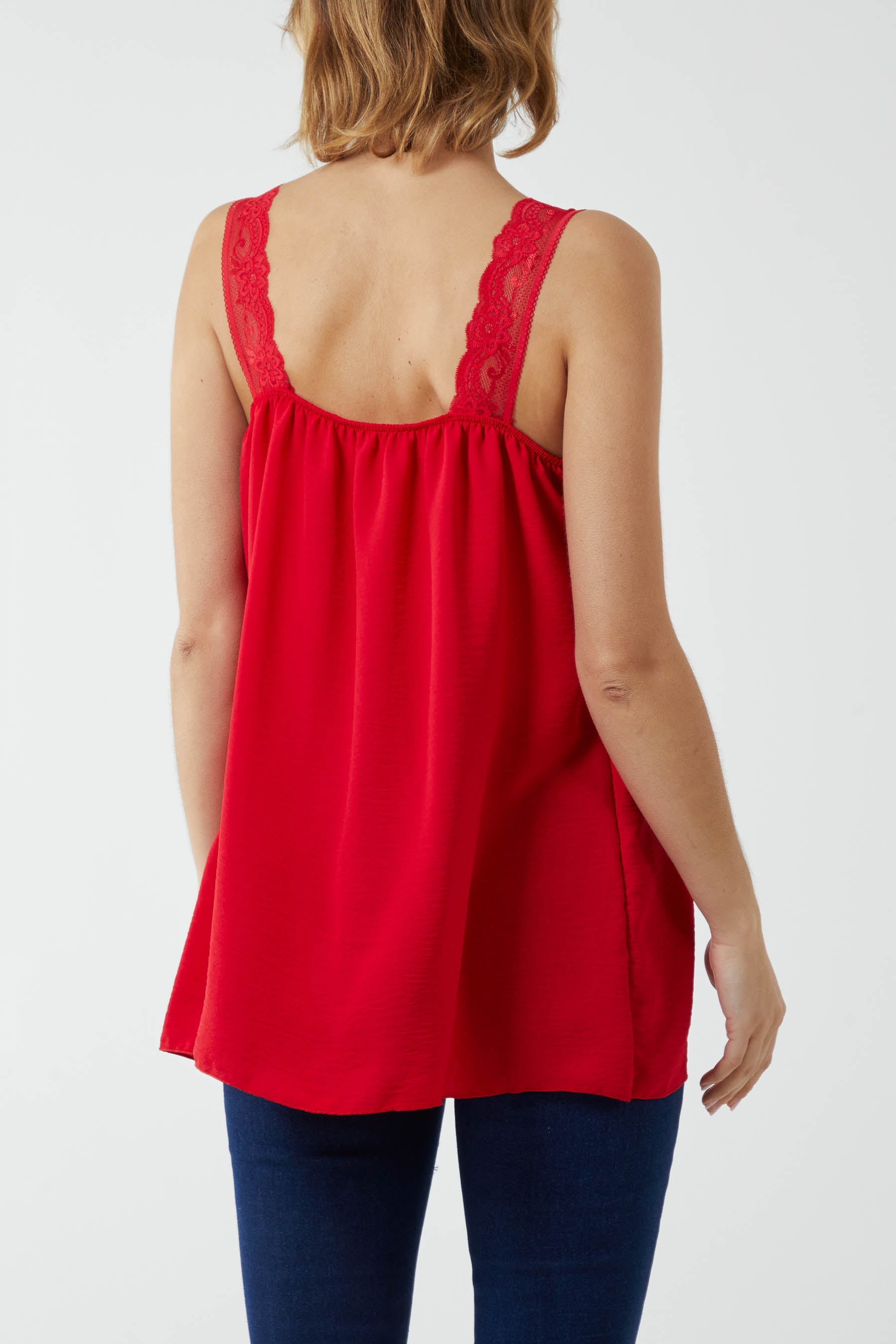 Lace Cami V Neck Top Tops WearAll