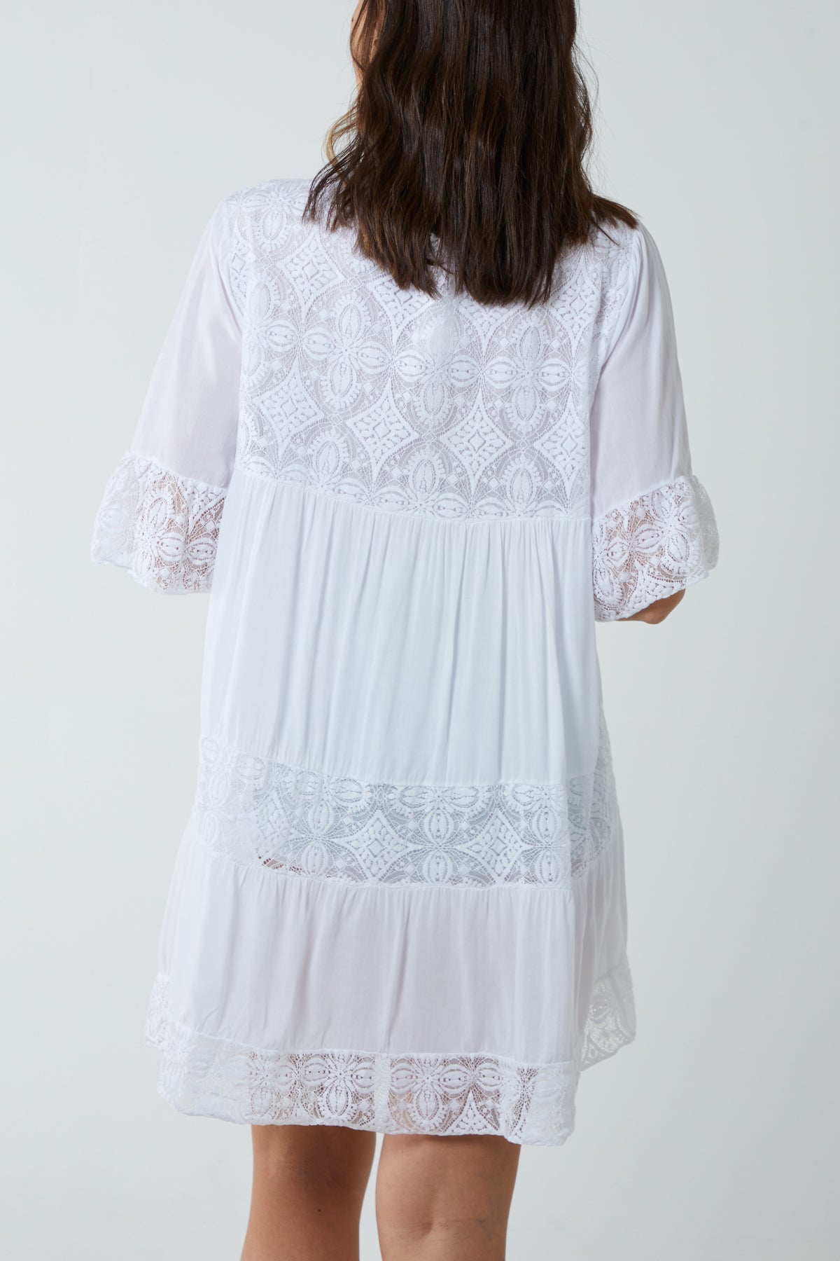 Lace Tiered Smock Dress Dresses WearAll