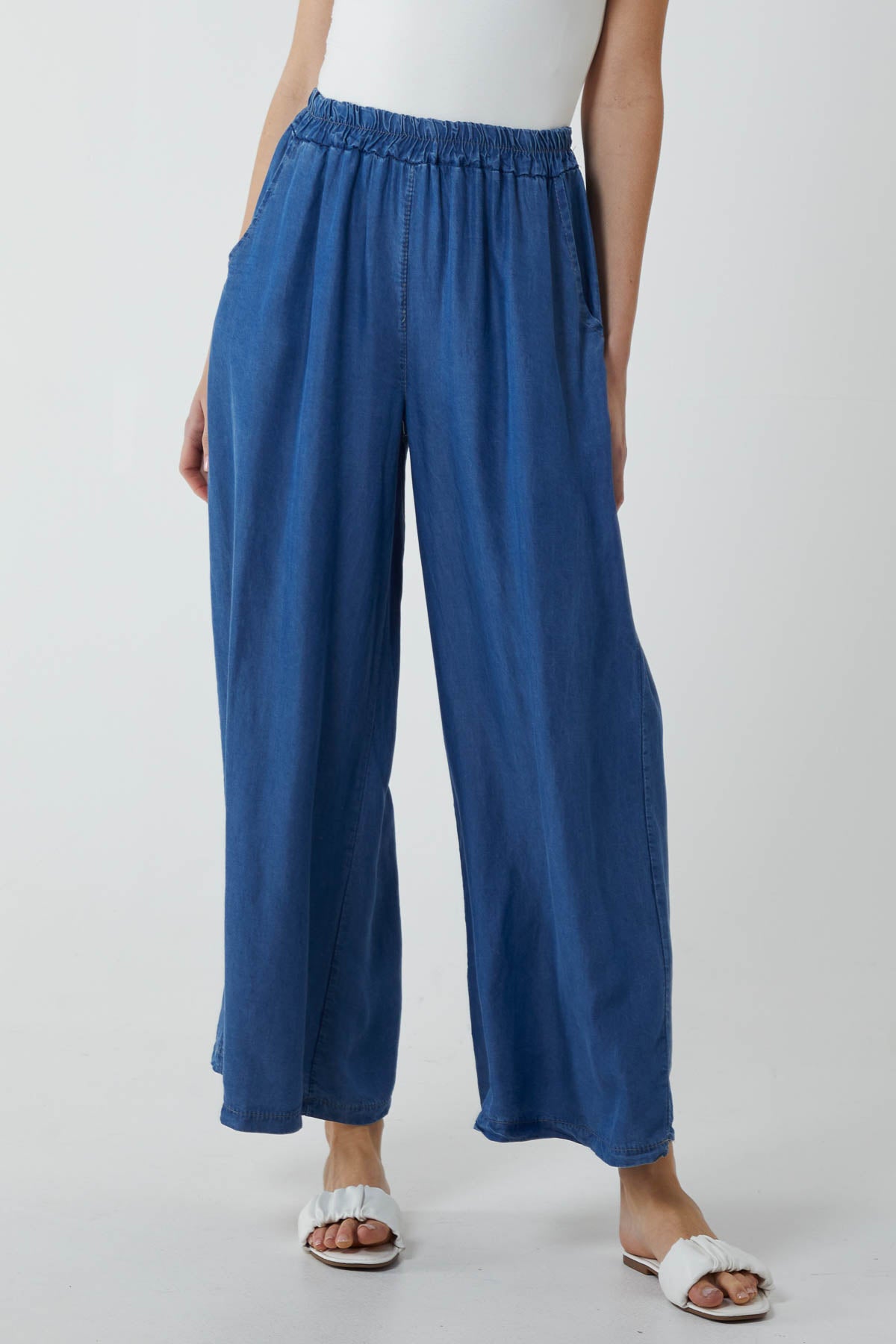 Elasticated Waist Denim Culottes Culottes WearAll Denim One Size