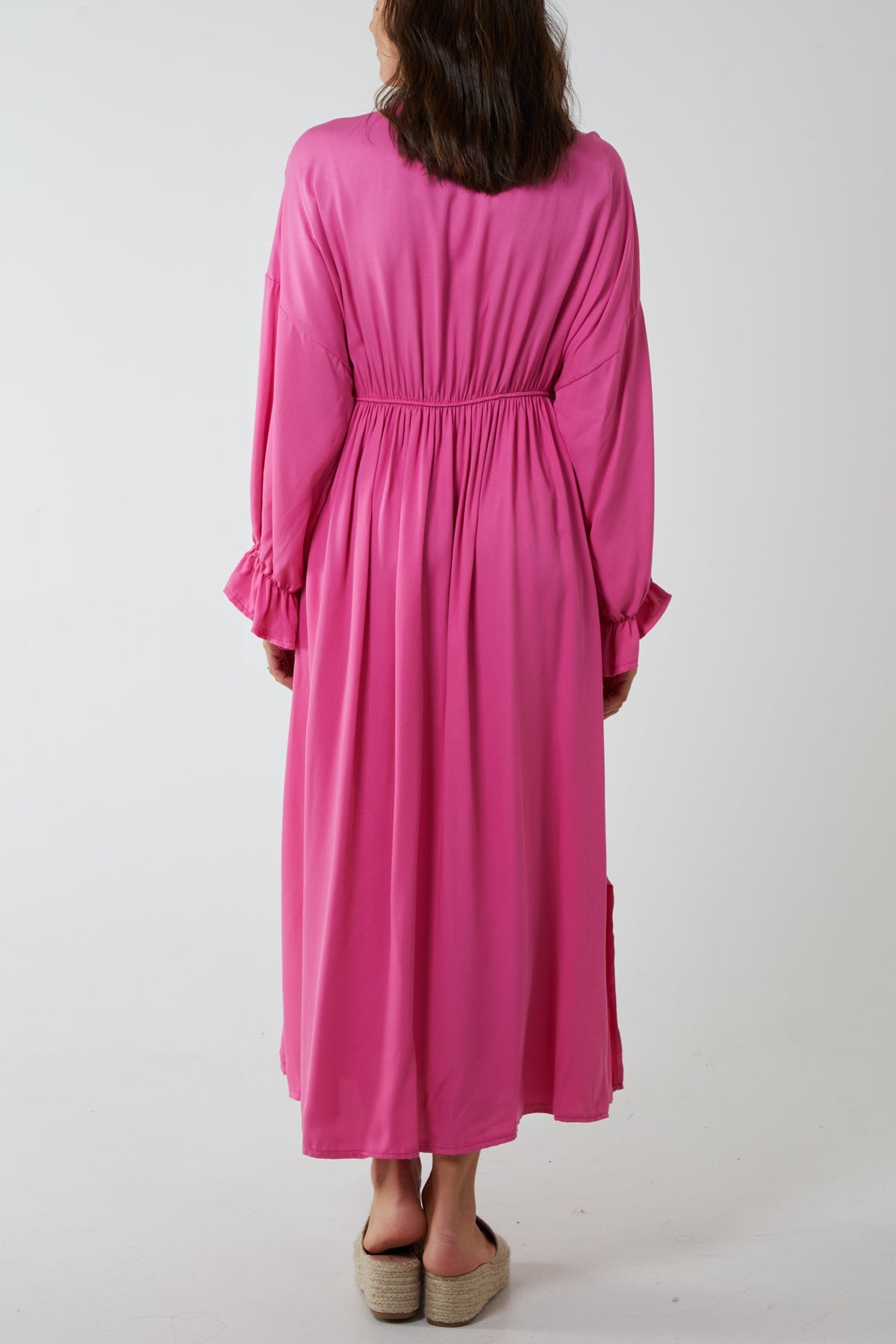 V-Neck Elasticated Waist Maxi Dress DMF2 WearAll