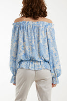 Floral Pattern Bardot Top Tops WearAll