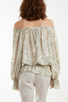 Floral Pattern Bardot Top Tops WearAll