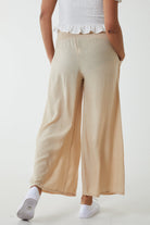 Crinkle Shirred Waist Trousers Trousers WearAll