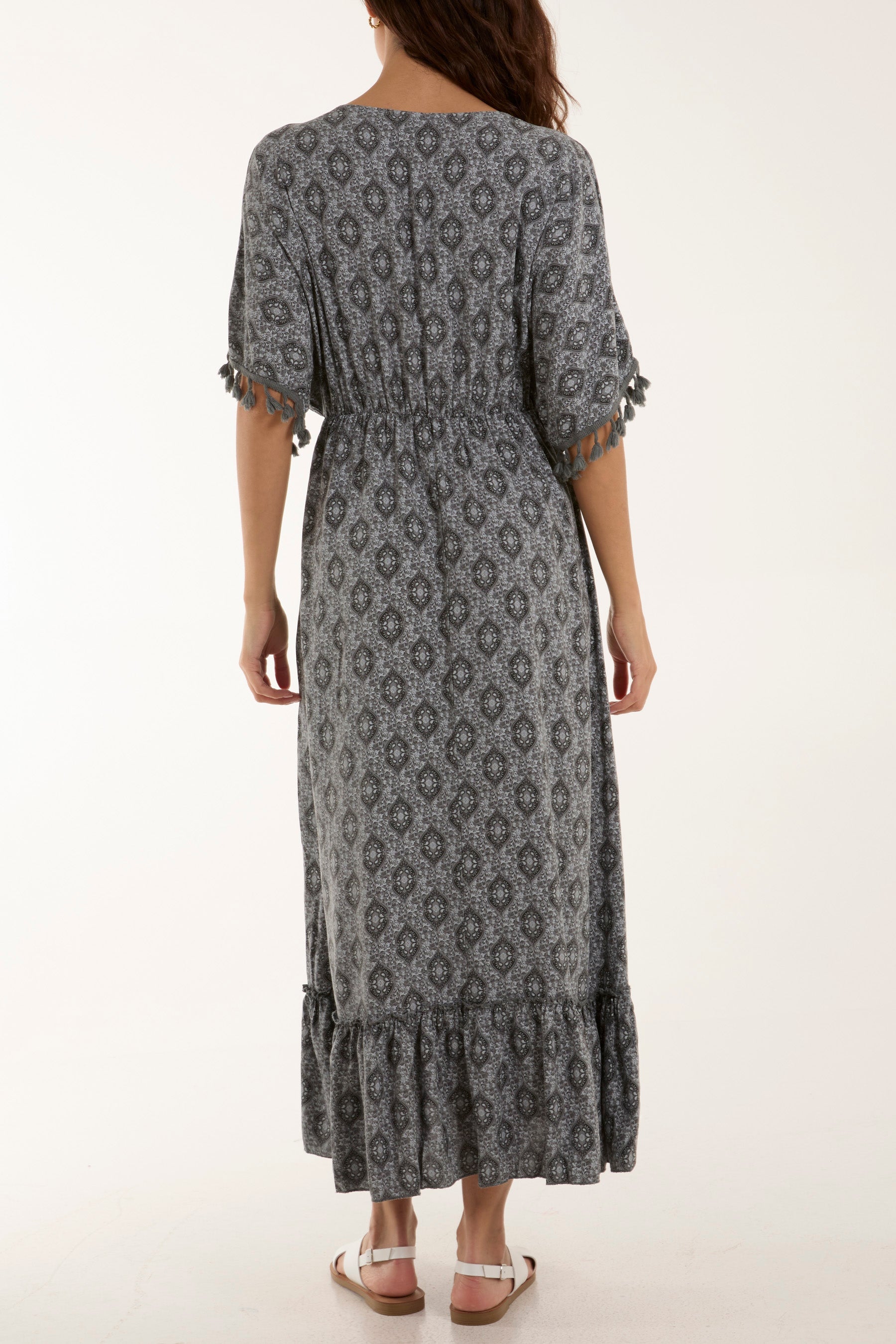 Baroque Floral Tassel Dress Dresses WearAll