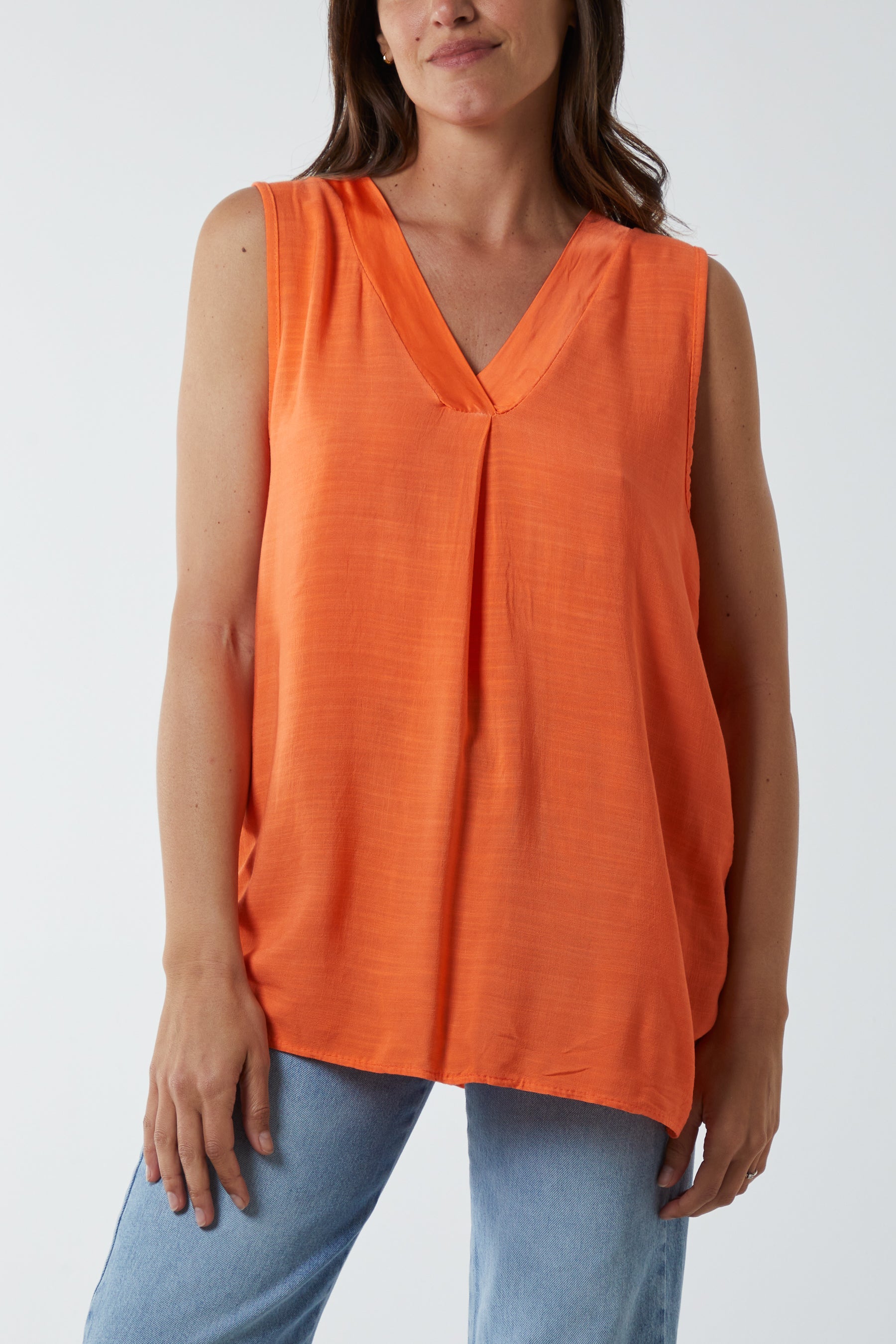 Kiwi Collar Satin Trim Vest TOPMF2 WearAll Orange One Size