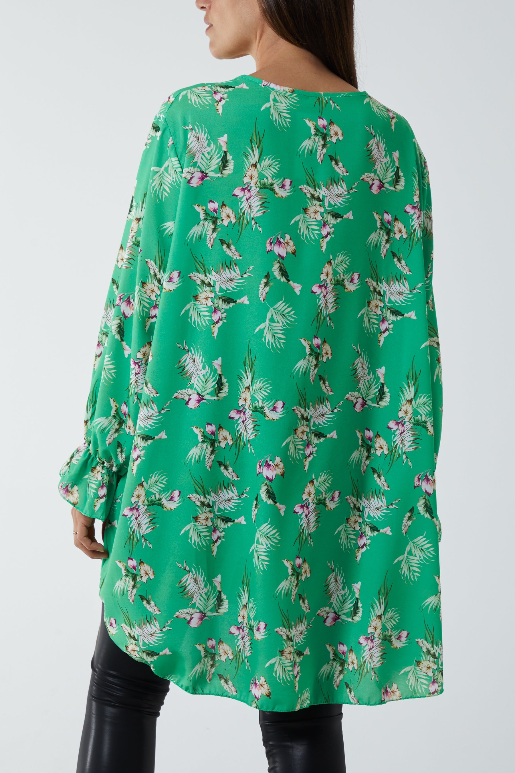 Floral Zip Neck Tunic Dress DMF2 WearAll