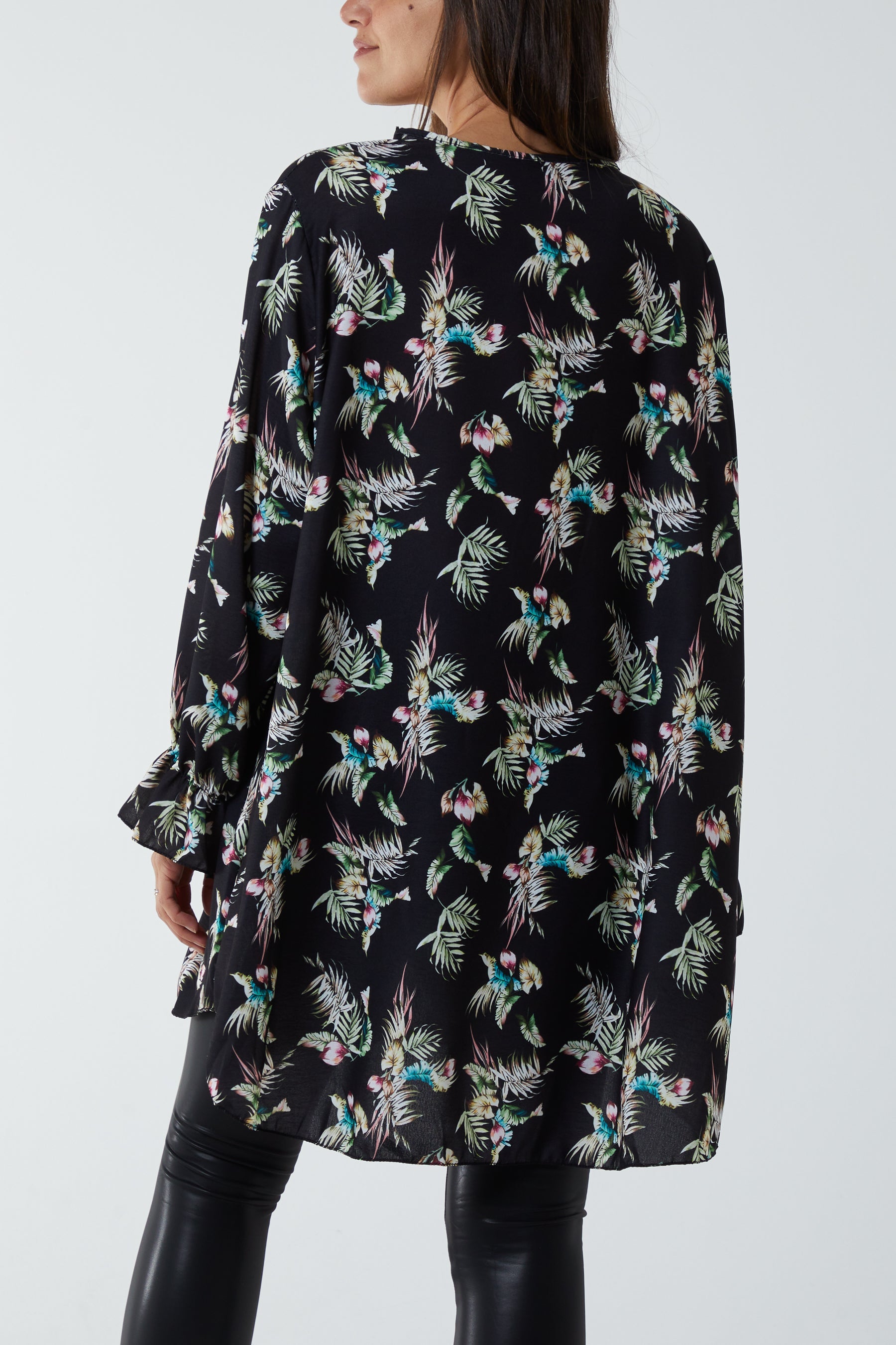 Floral Zip Neck Tunic Dress DMF2 WearAll