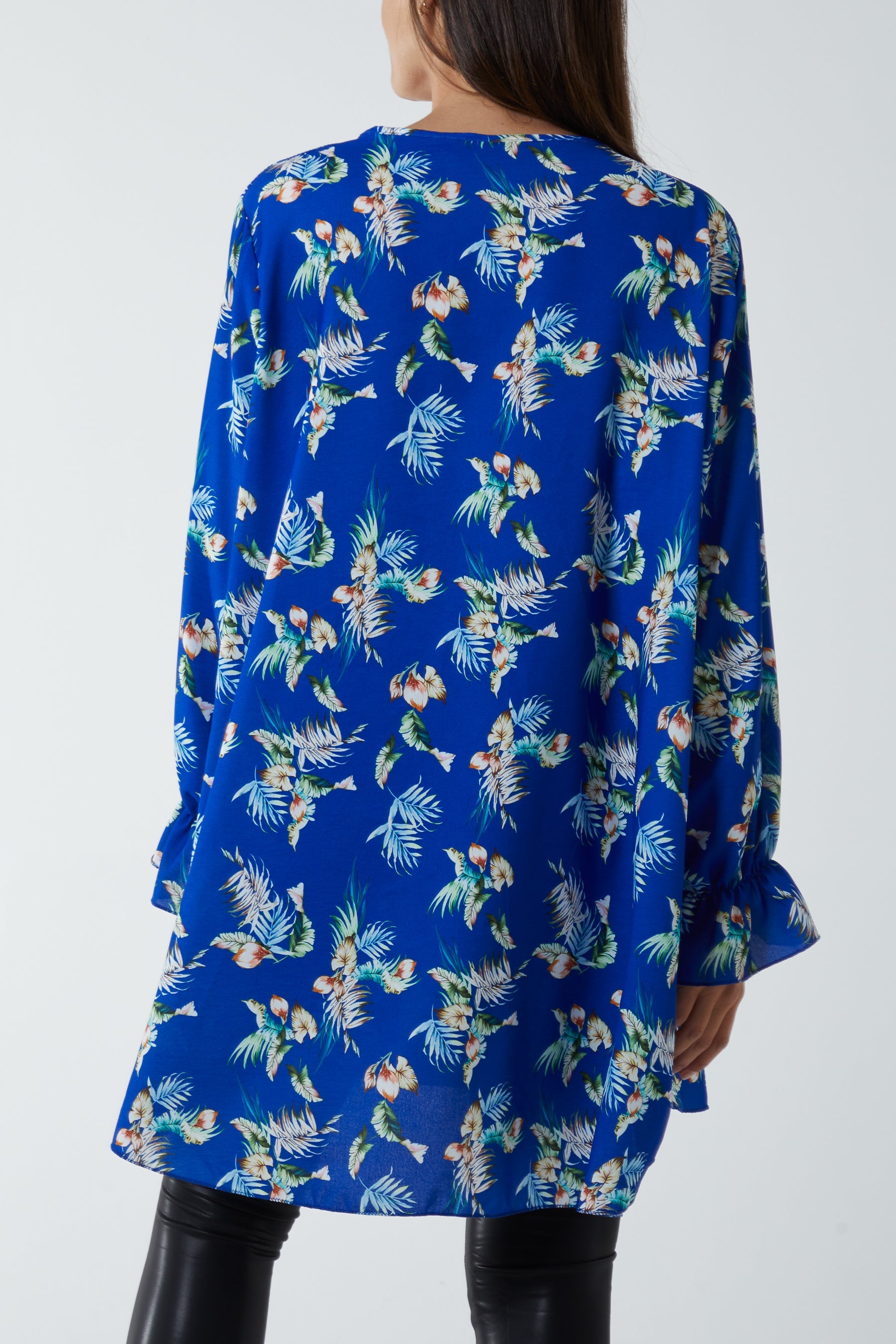 Floral Zip Neck Tunic Dress DMF2 WearAll