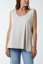 Double Layer Scoop Vest Vests WearAll Stone One Size