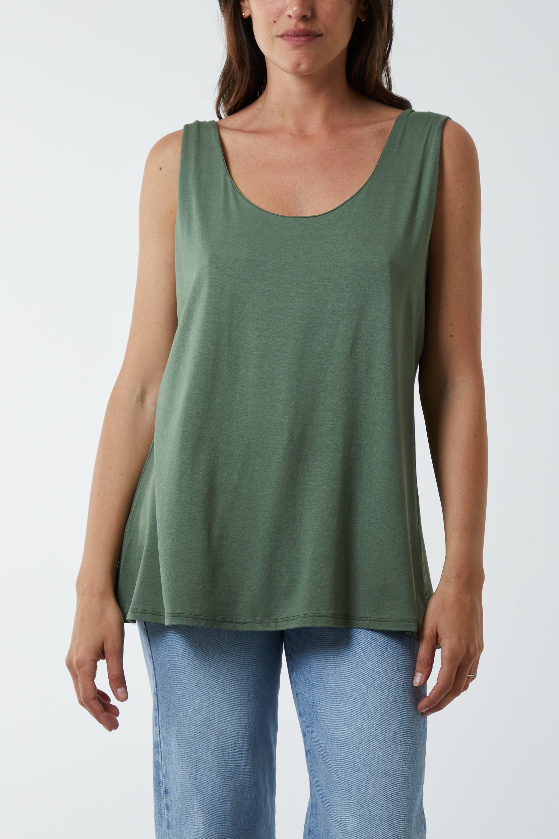 Double Layer Scoop Vest Vests WearAll Khaki One Size