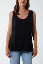 Double Layer Scoop Vest Vests WearAll Black One Size