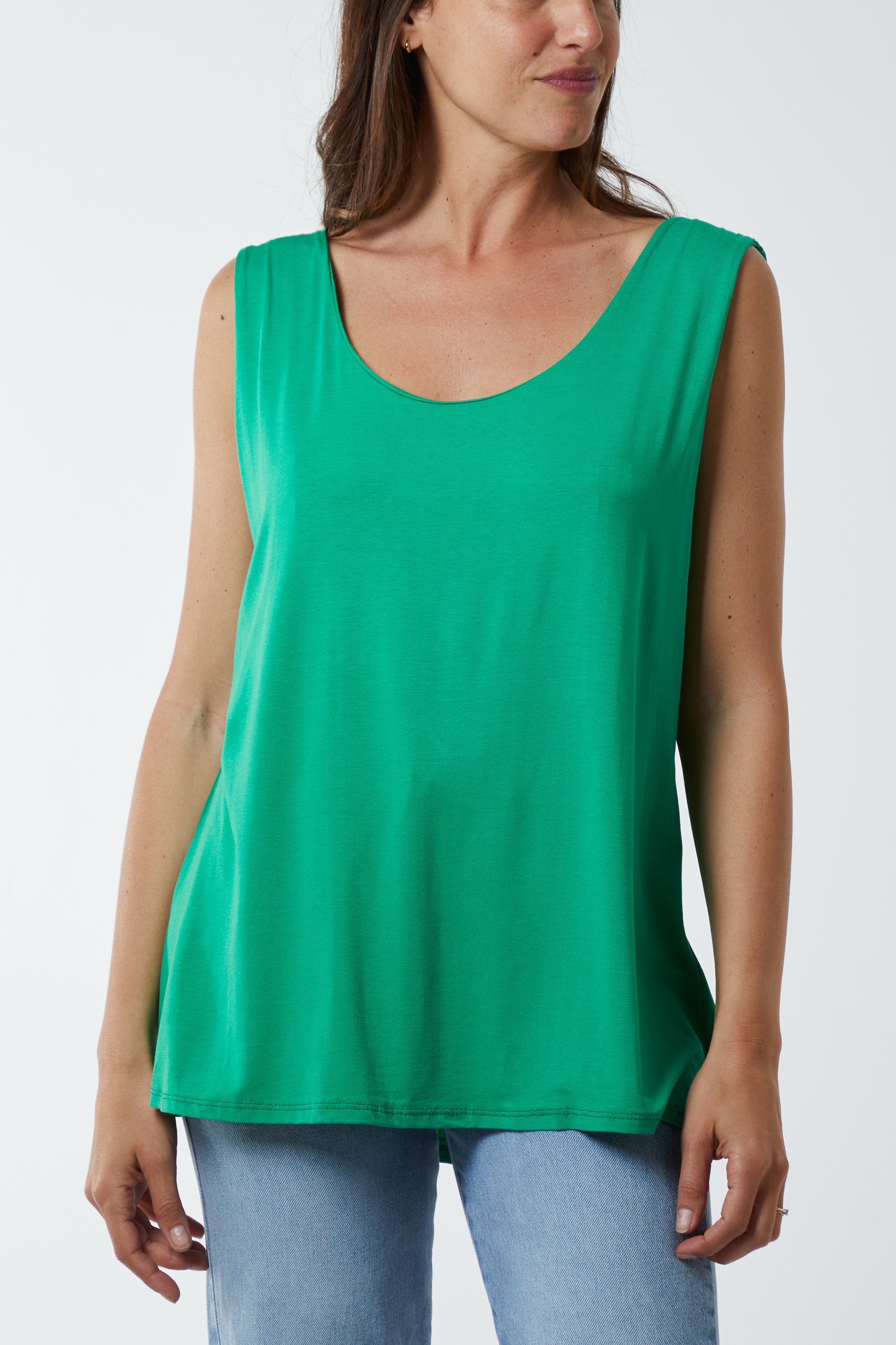 Double Layer Scoop Vest Vests WearAll Jade One Size