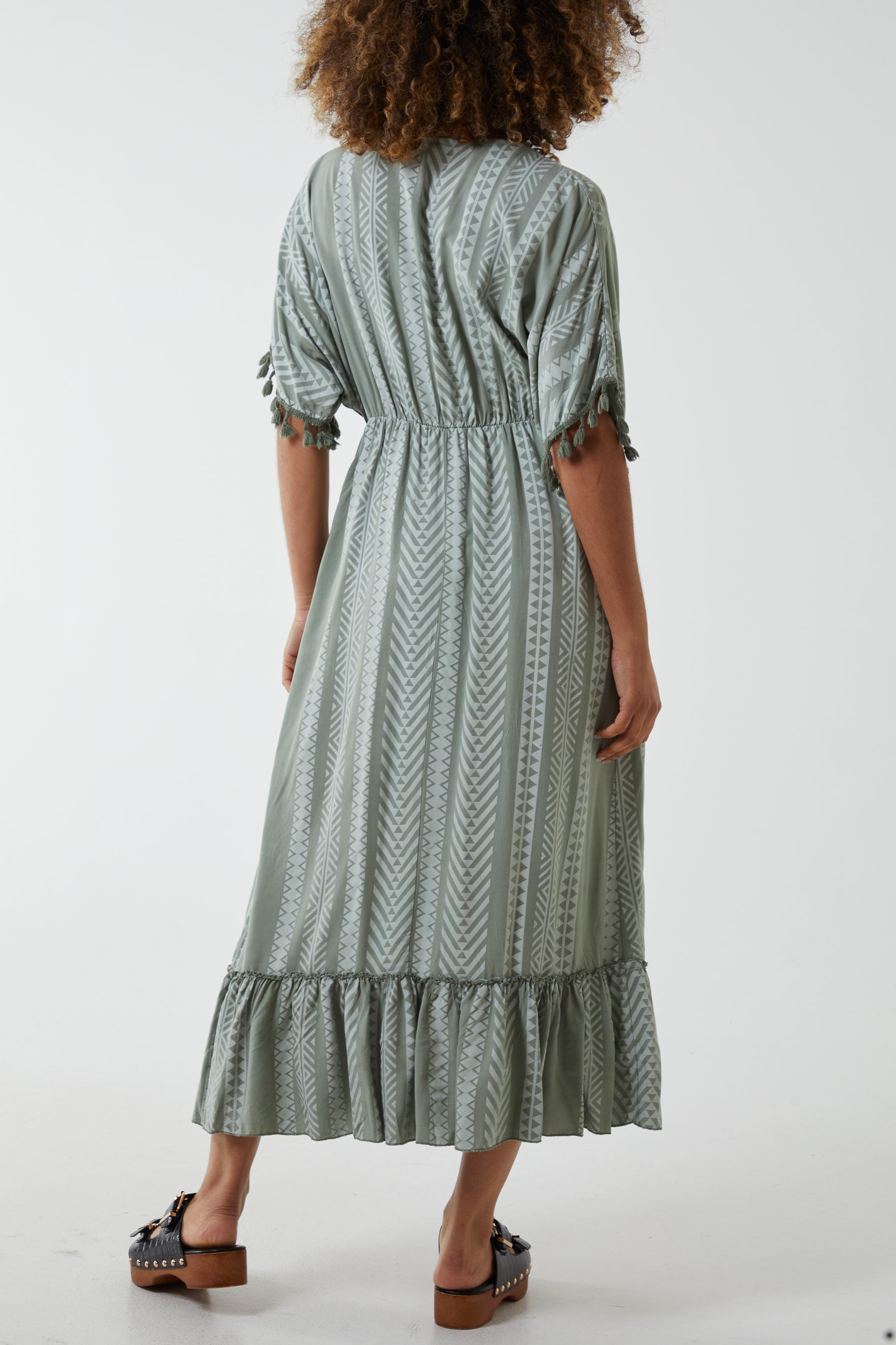 Aztec Print Tassel Midi Dress Dresses WearAll