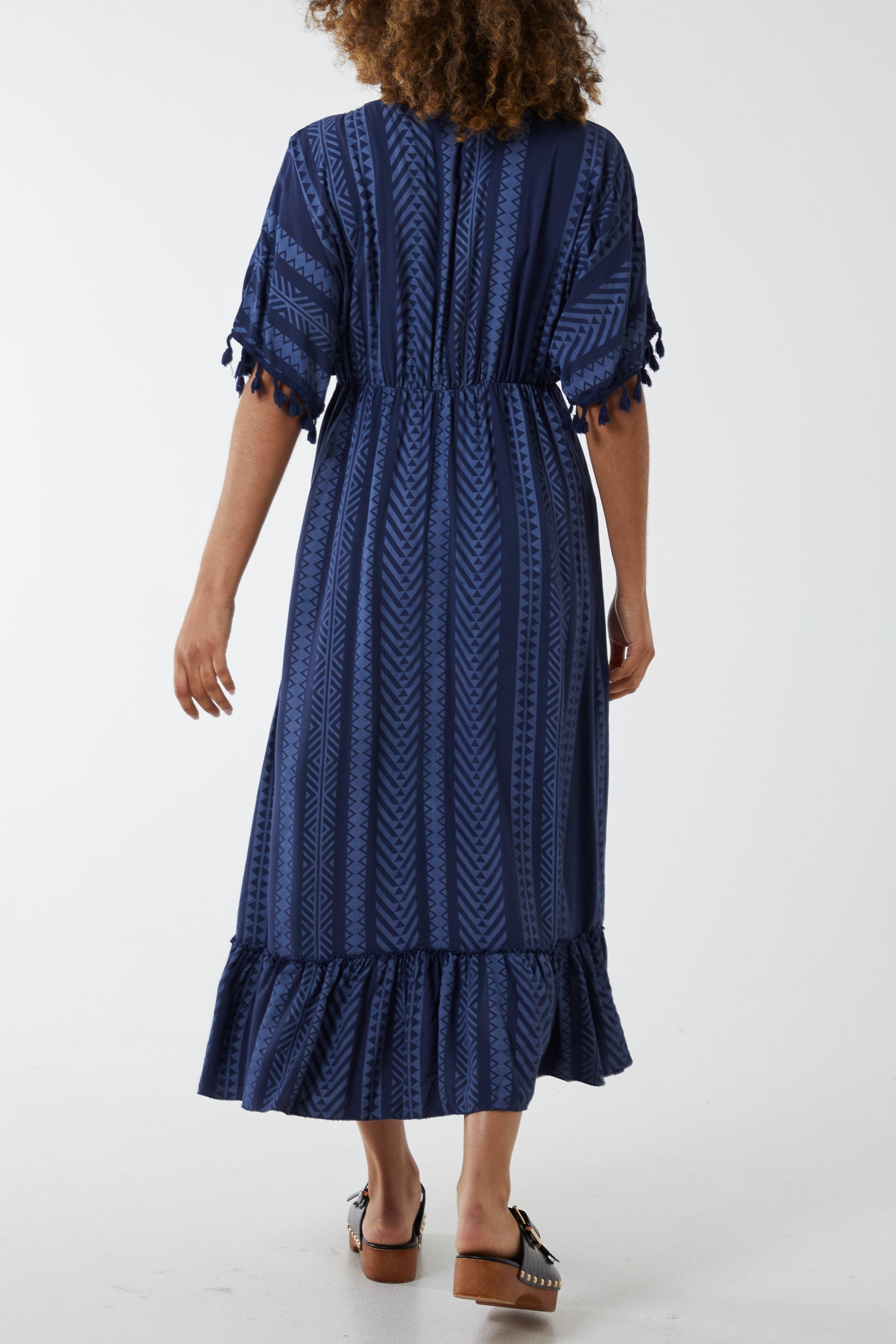 Aztec Print Tassel Midi Dress Dresses WearAll
