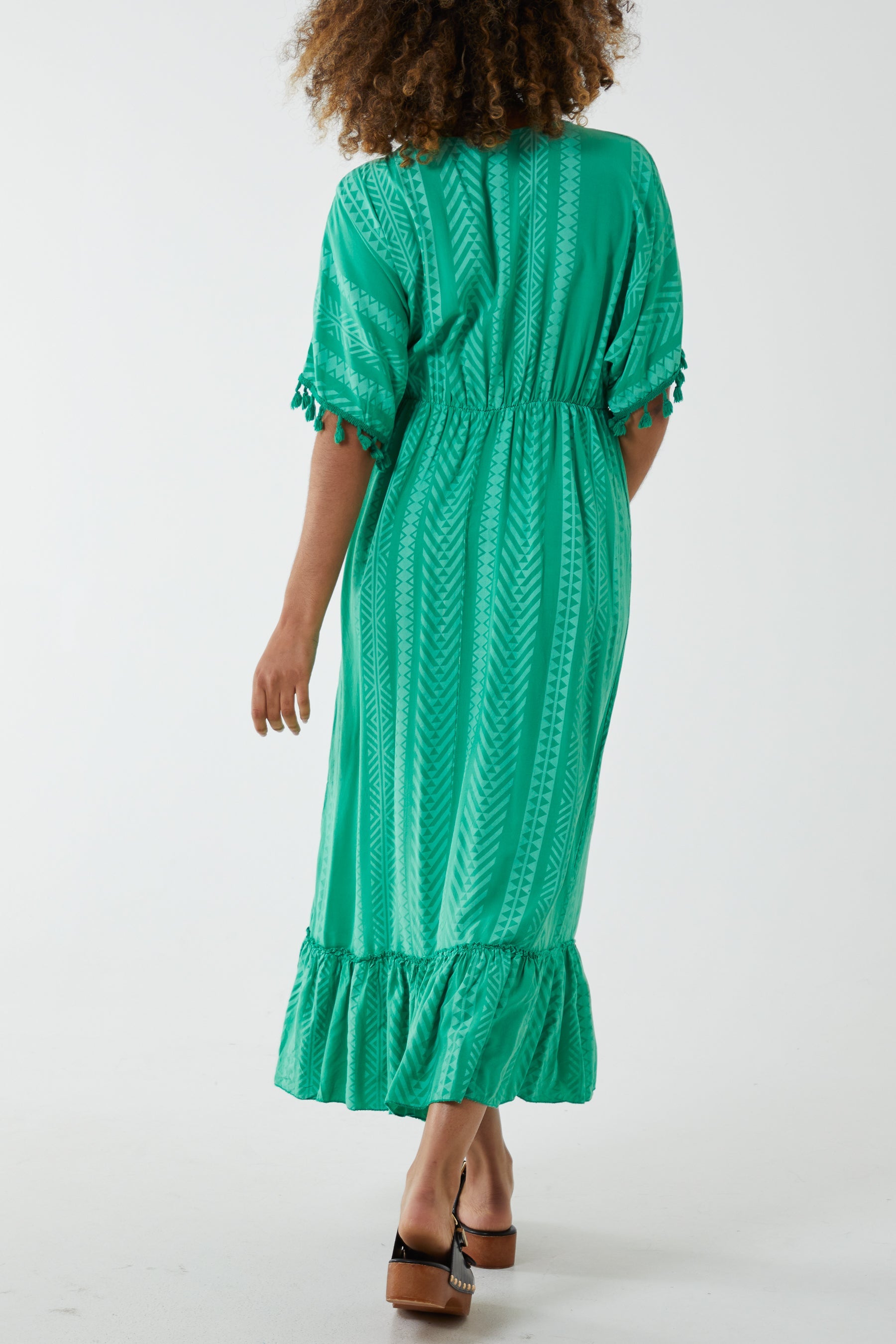 Aztec Print Tassel Midi Dress Dresses WearAll