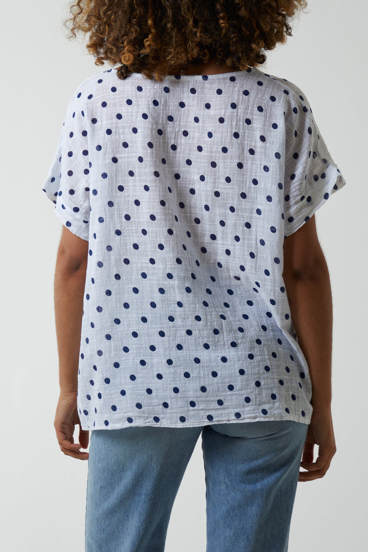 Polka Dot Short Sleeve Top Tops WearAll