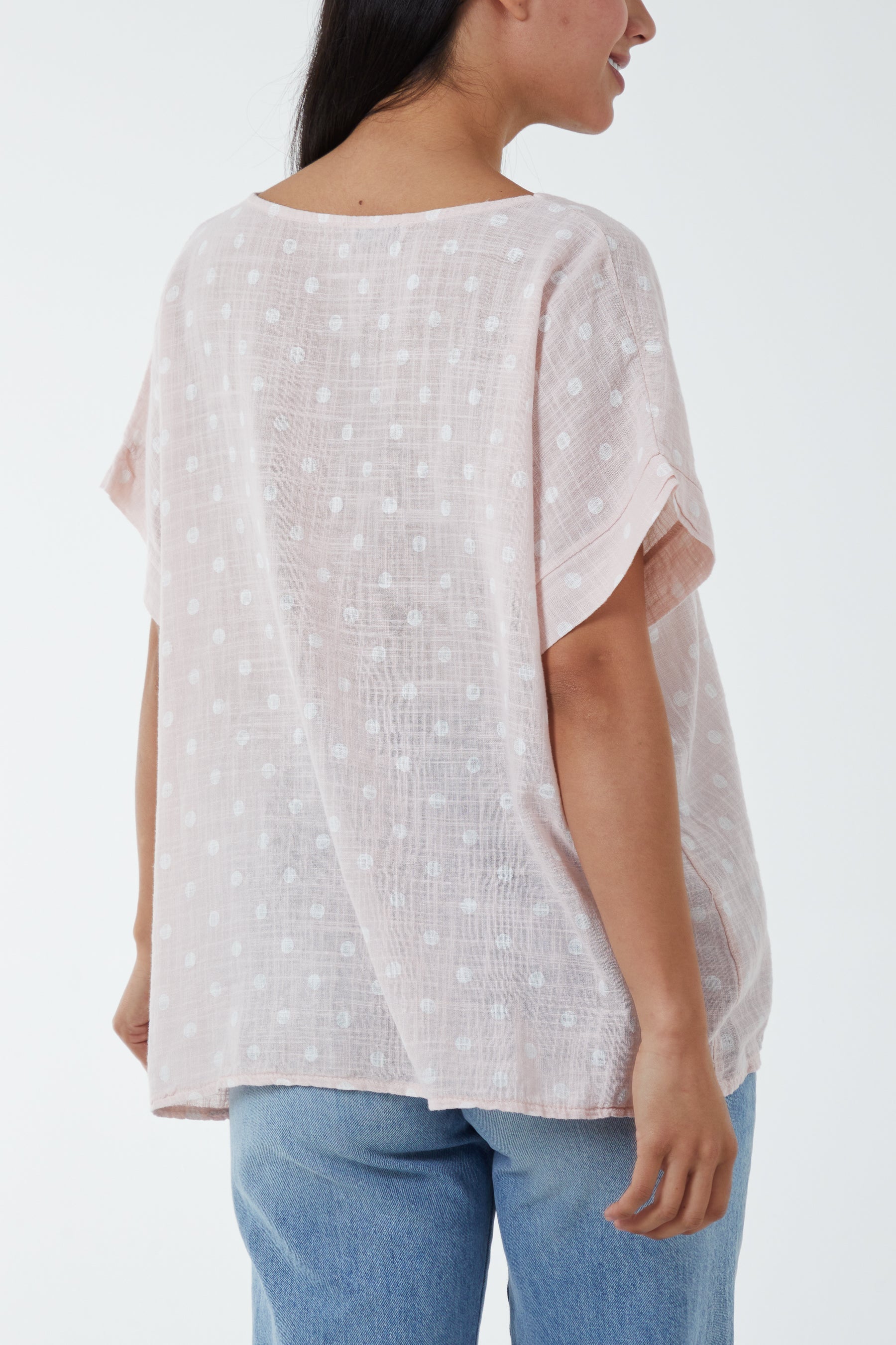 Polka Dot Short Sleeve Top Tops WearAll