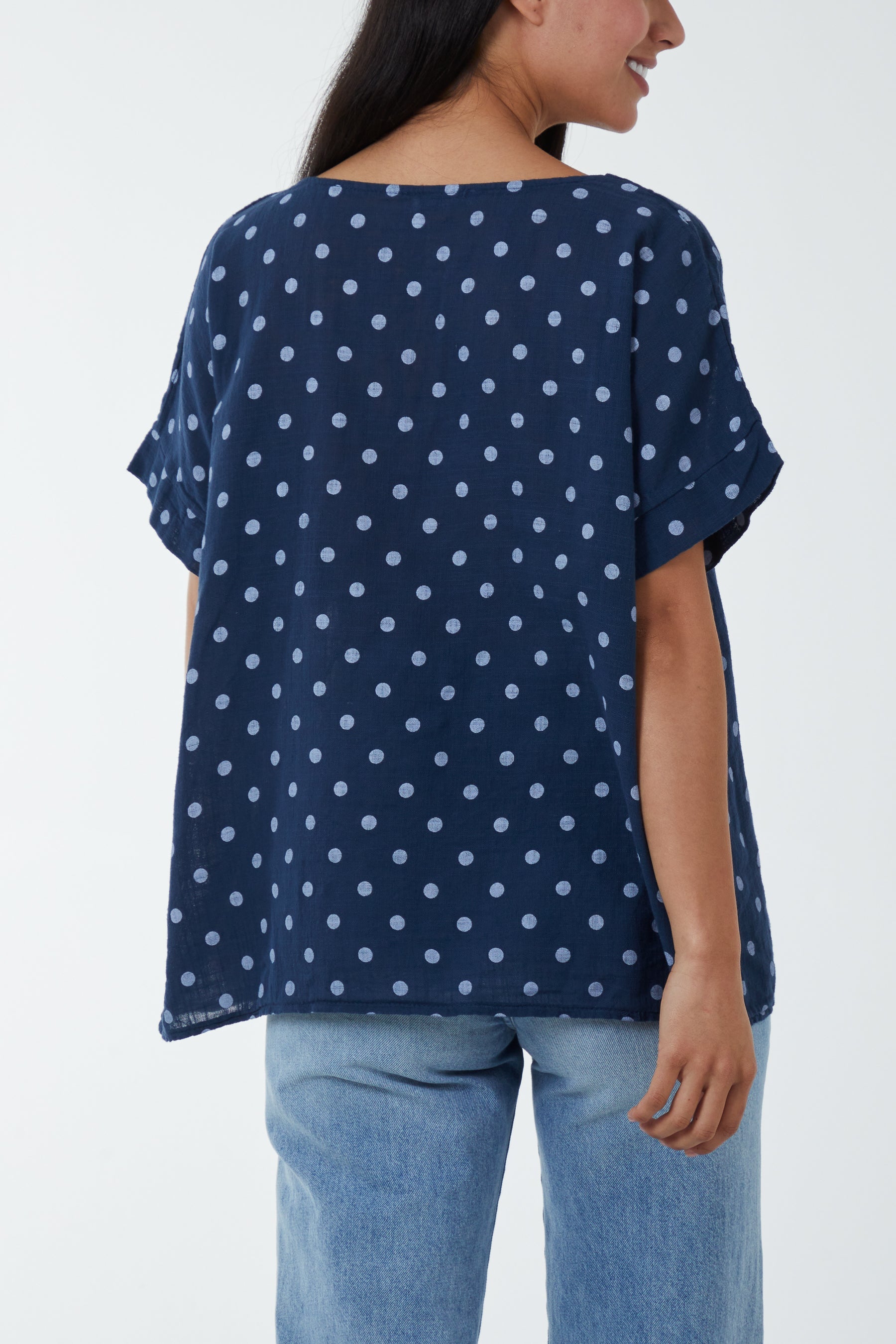 Polka Dot Short Sleeve Top Tops WearAll