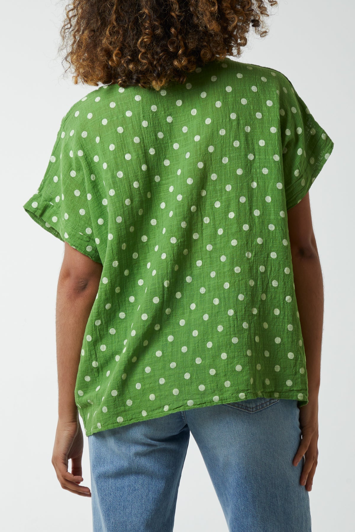 Polka Dot Short Sleeve Top Tops WearAll