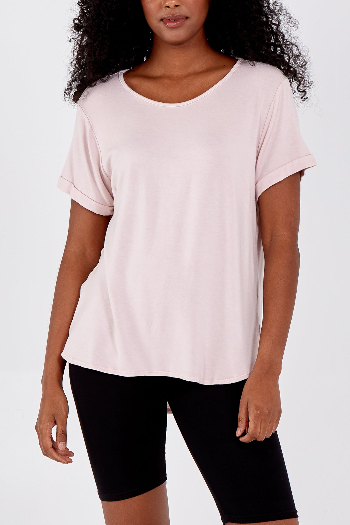 French Terry Super Soft Basic T-Shirt TOPMF2 WearAll Pink One Size