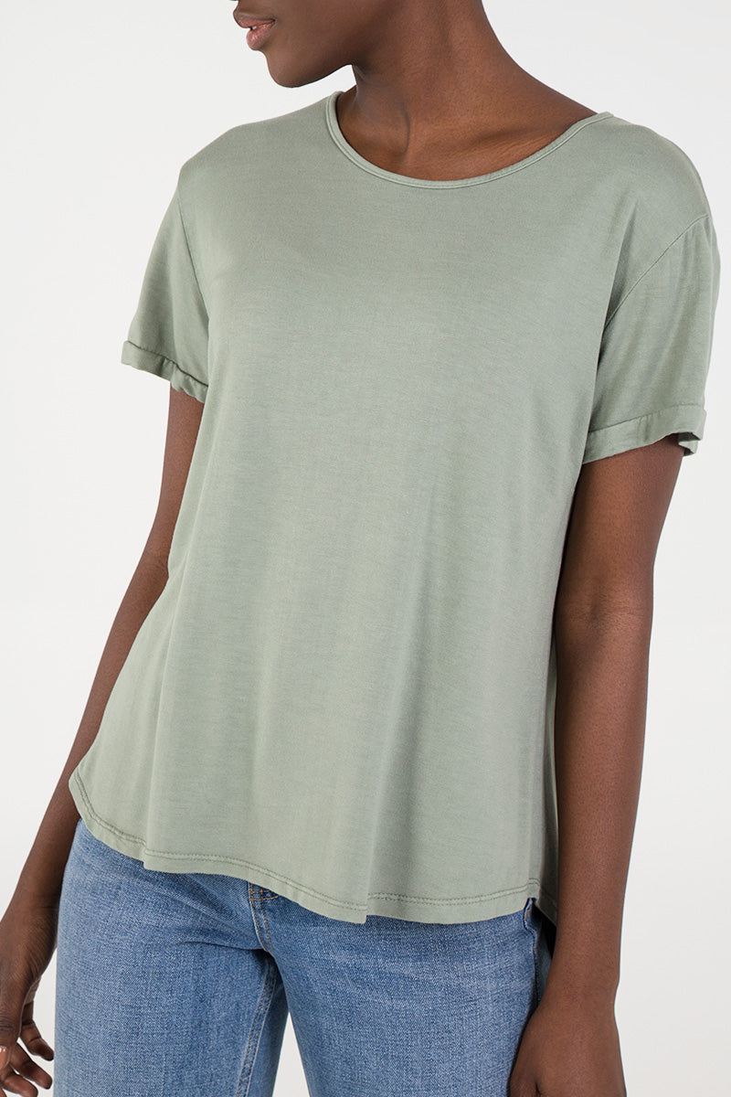 French Terry Super Soft Basic T-Shirt TOPMF2 WearAll Khaki One Size