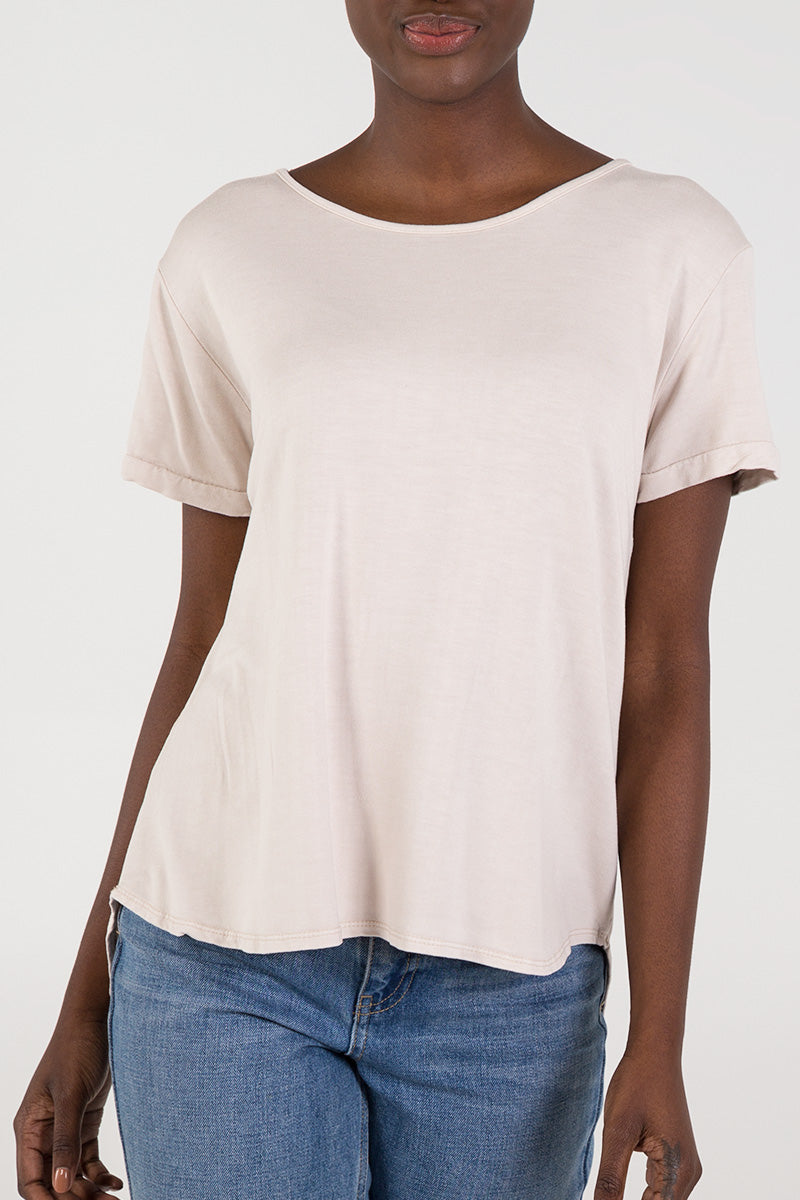 French Terry Super Soft Basic T-Shirt TOPMF2 WearAll Beige One Size
