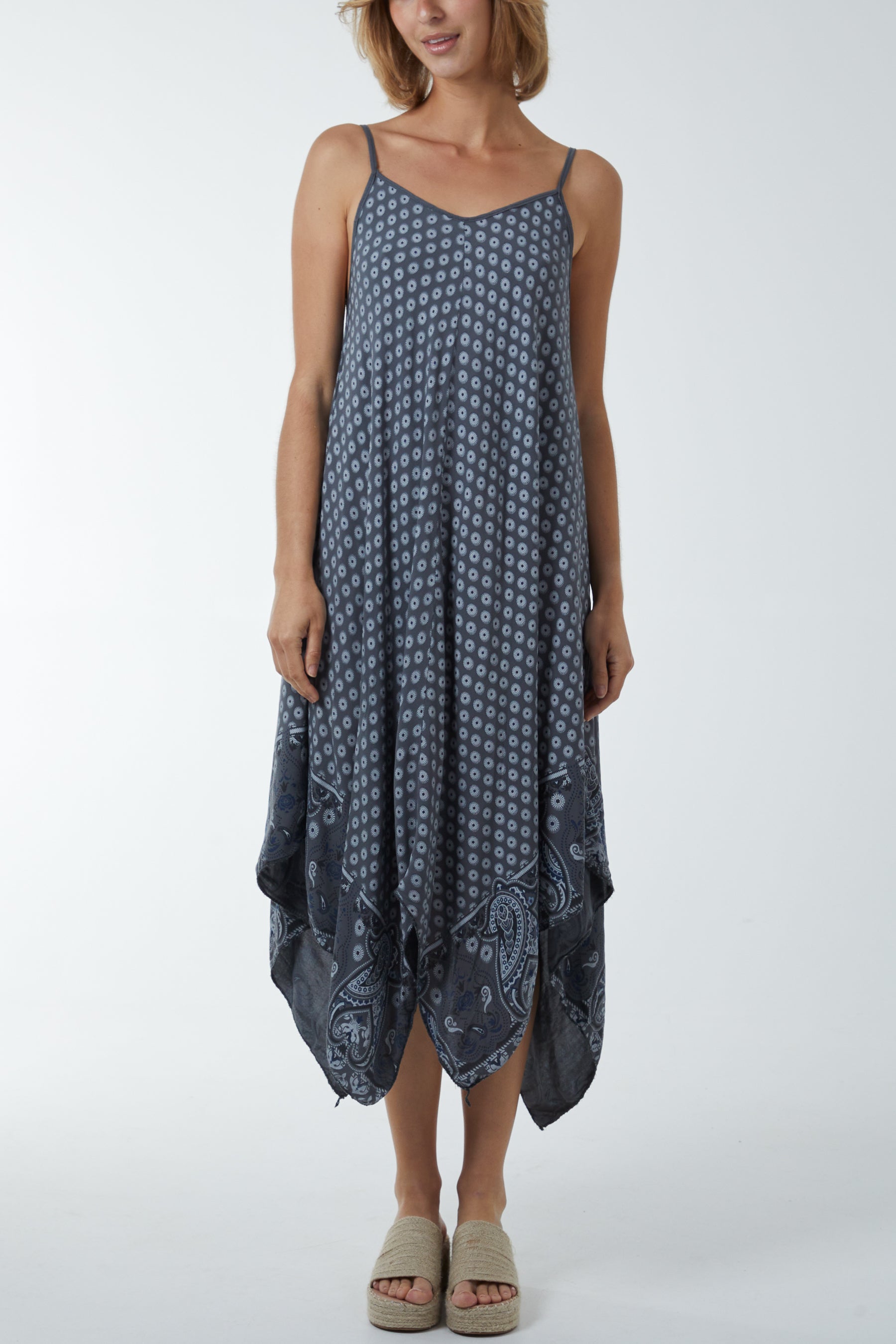 Cami Hanky Hem Midi Dress Dresses WearAll Navy One Size