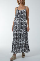 Baroque Cami Maxi Dress Dresses WearAll Black One Size
