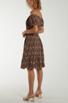 Bardot Moroccan Print Button Dress Dresses WearAll