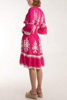 Shirred Bodice Printed Mini Dress Dresses WearAll
