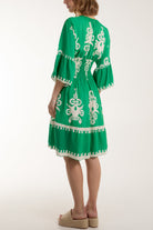 Shirred Bodice Printed Mini Dress Dresses WearAll