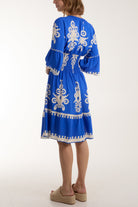 Shirred Bodice Printed Mini Dress Dresses WearAll