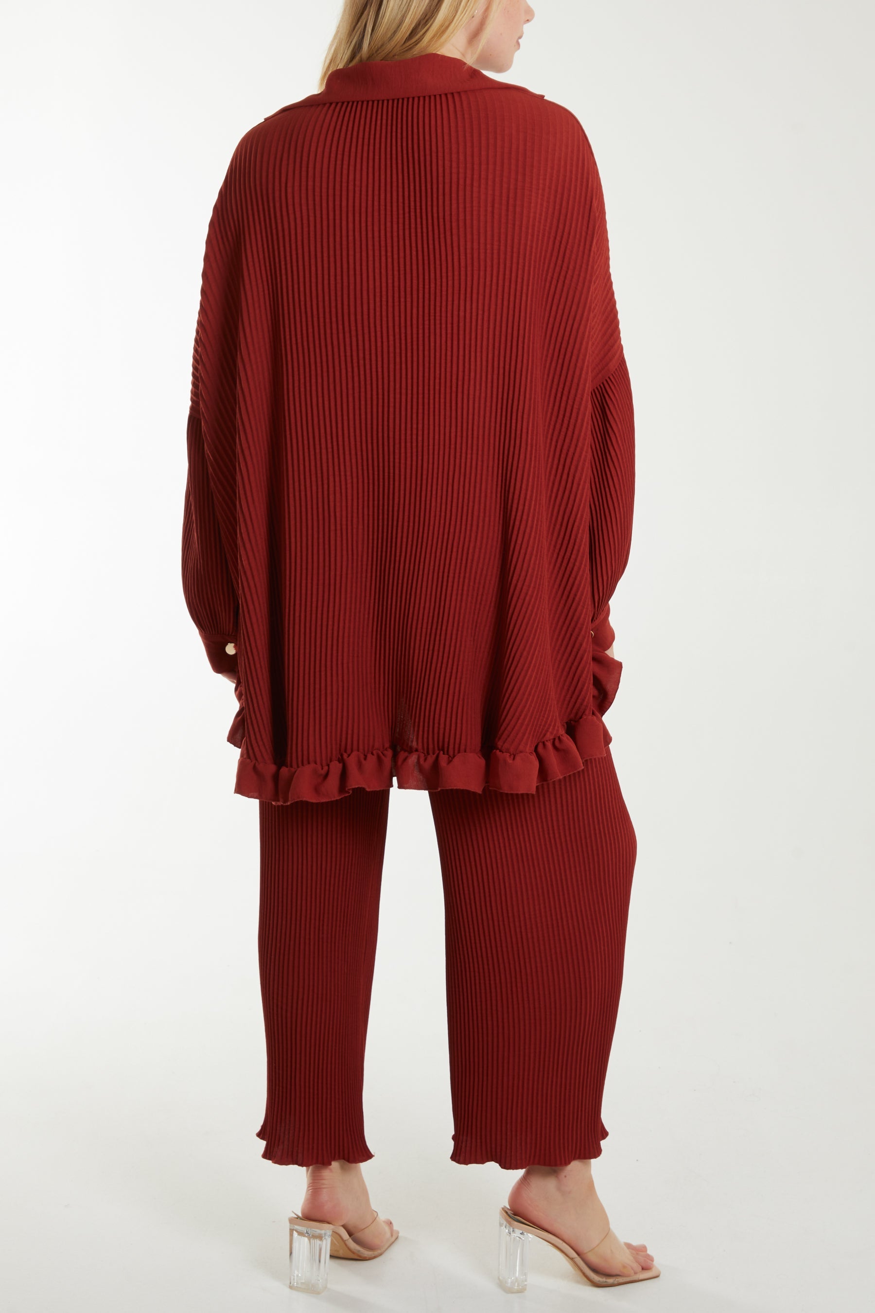 Plisse Shirt & Trouser Co-Ord Set Co-Ords WearAll