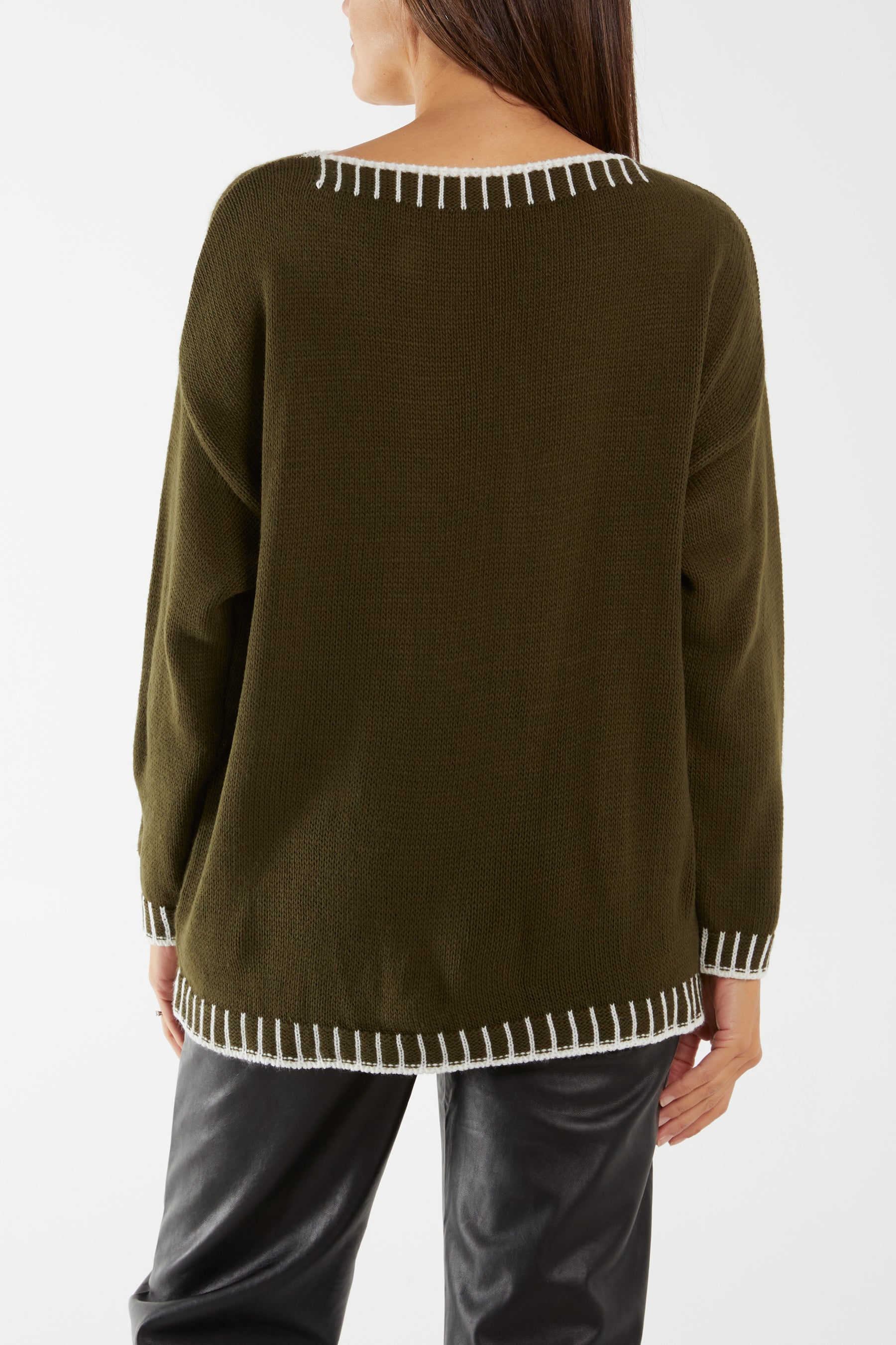 Stitch Edge Round Neck Jumper Jumpers WearAll
