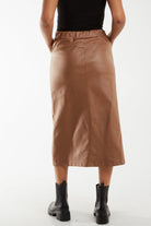 Magic String PU Coated Midi Skirt Skirts WearAll