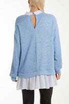 Two In One Knitted Collar Top Jumpers WearAll