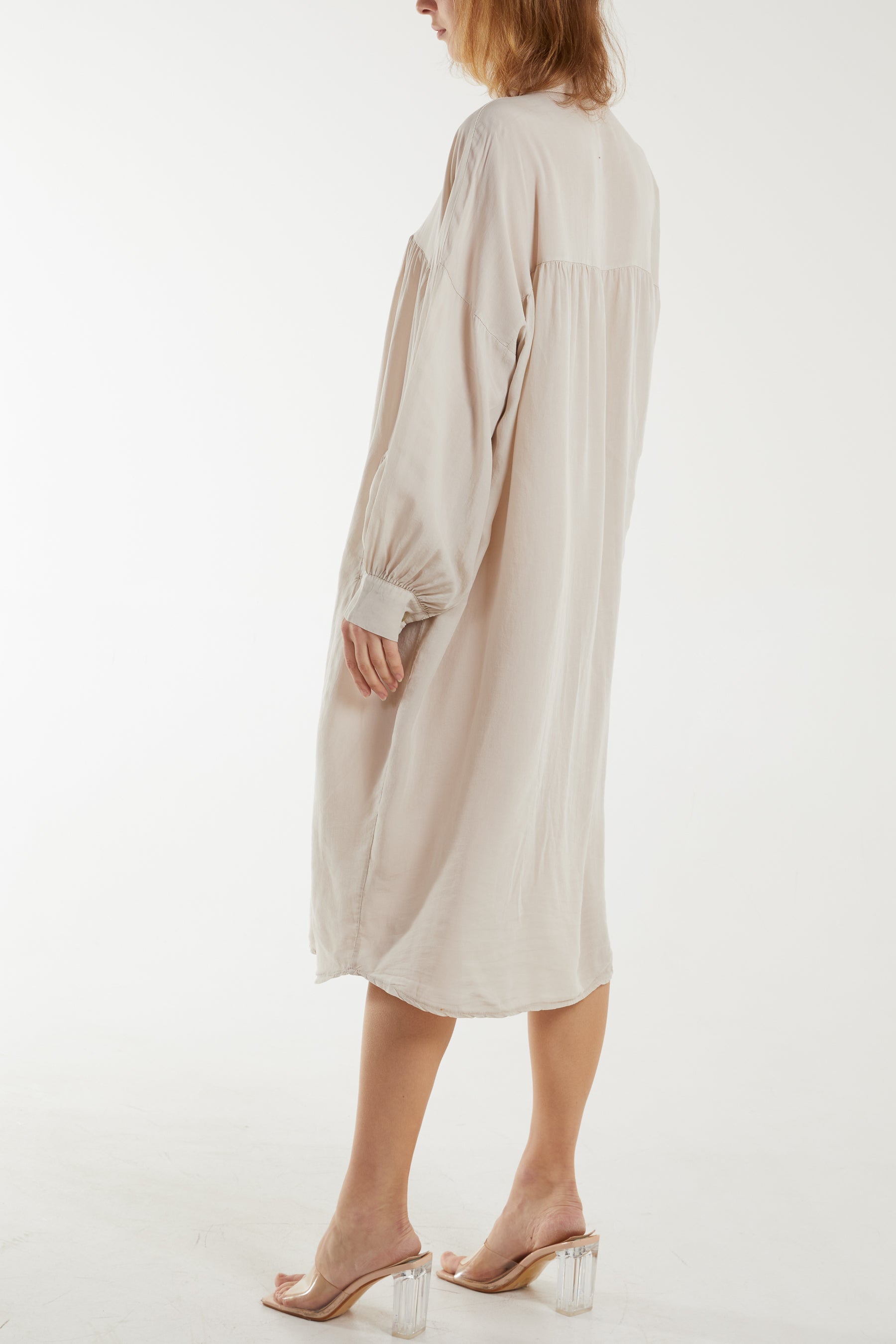 Long Sleeve Pockets Shirt Dress Dresses WearAll